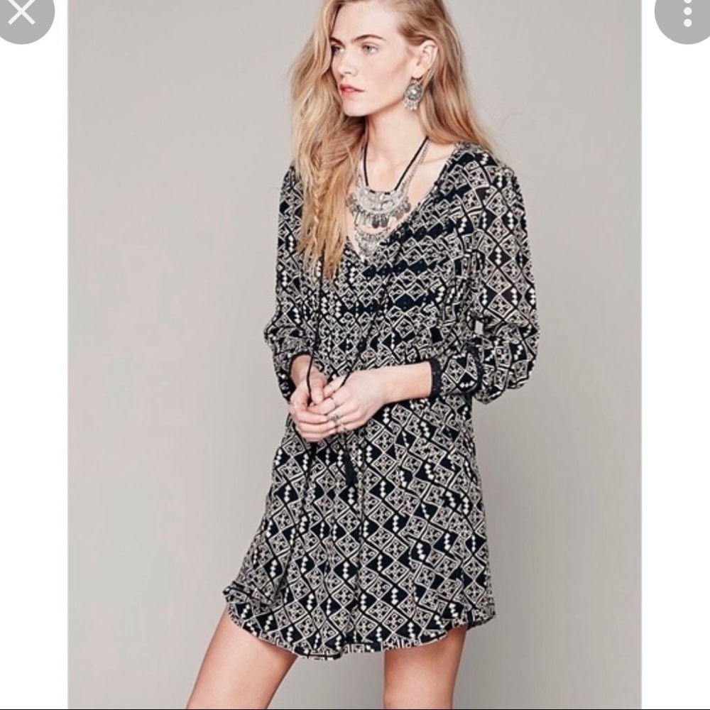 Free People Marlow black combo mini dress